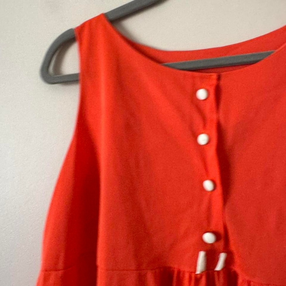 Gossard Artemis Orange Cream Mini Dress 60s stripe vintage babydoll - Picture 5 of 8